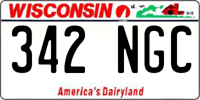 WI license plate 342NGC