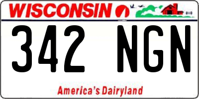 WI license plate 342NGN