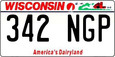WI license plate 342NGP