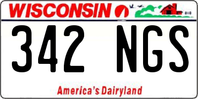 WI license plate 342NGS