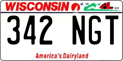WI license plate 342NGT