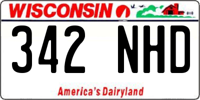 WI license plate 342NHD