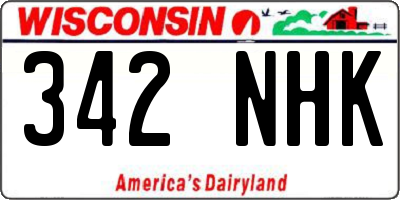 WI license plate 342NHK