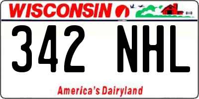 WI license plate 342NHL
