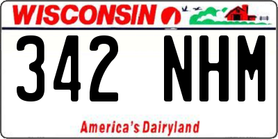 WI license plate 342NHM
