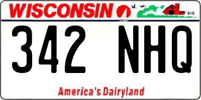 WI license plate 342NHQ