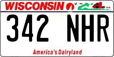 WI license plate 342NHR