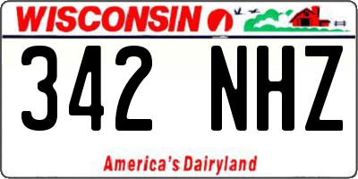 WI license plate 342NHZ