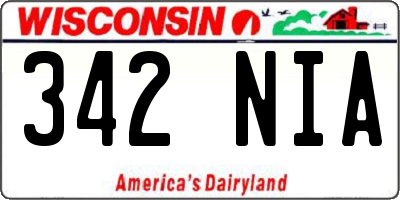 WI license plate 342NIA