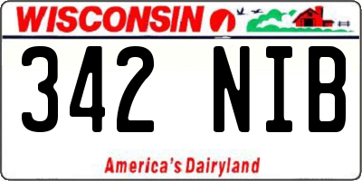 WI license plate 342NIB