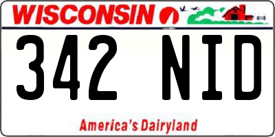 WI license plate 342NID