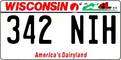 WI license plate 342NIH