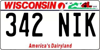 WI license plate 342NIK