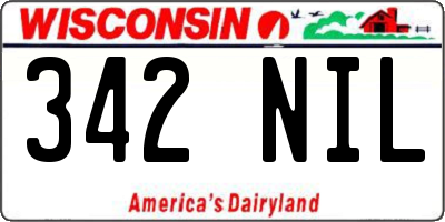 WI license plate 342NIL