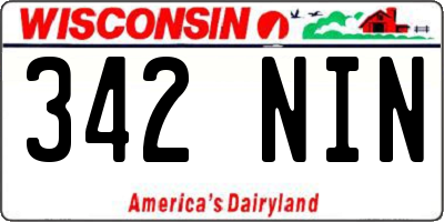 WI license plate 342NIN