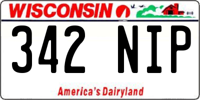 WI license plate 342NIP