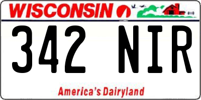 WI license plate 342NIR
