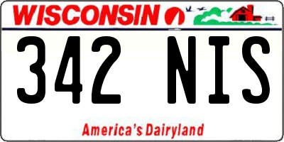 WI license plate 342NIS