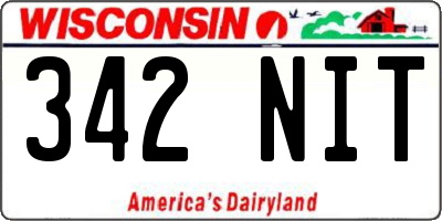 WI license plate 342NIT