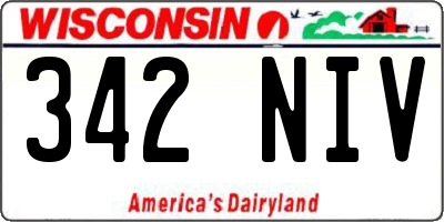 WI license plate 342NIV