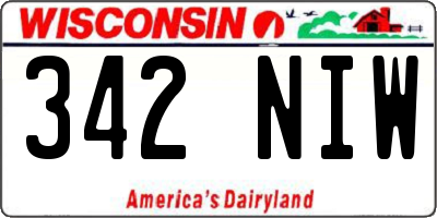 WI license plate 342NIW