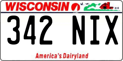 WI license plate 342NIX