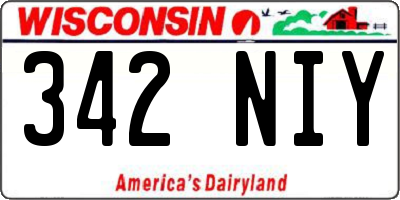 WI license plate 342NIY