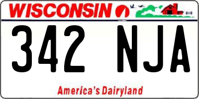 WI license plate 342NJA