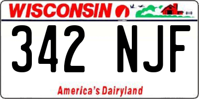 WI license plate 342NJF