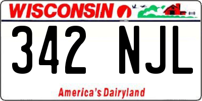 WI license plate 342NJL