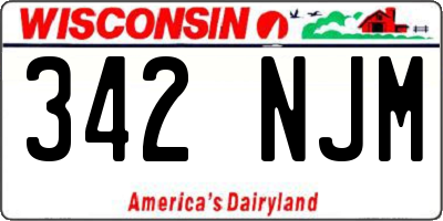 WI license plate 342NJM