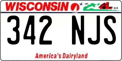 WI license plate 342NJS