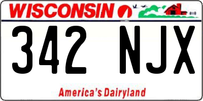 WI license plate 342NJX