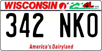 WI license plate 342NKO