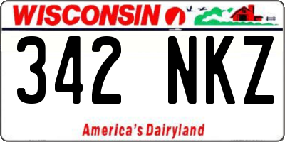 WI license plate 342NKZ