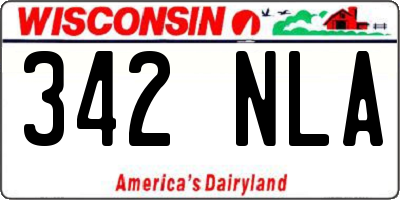 WI license plate 342NLA