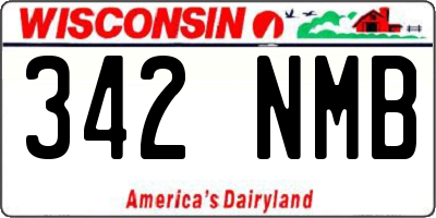 WI license plate 342NMB