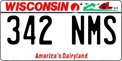 WI license plate 342NMS