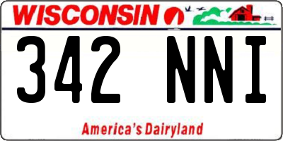 WI license plate 342NNI