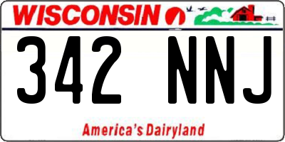 WI license plate 342NNJ