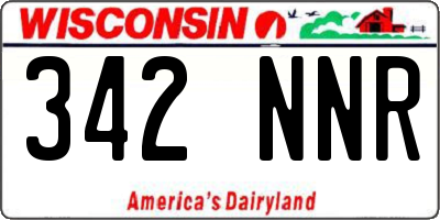 WI license plate 342NNR