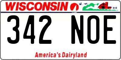 WI license plate 342NOE