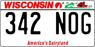 WI license plate 342NOG
