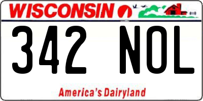 WI license plate 342NOL