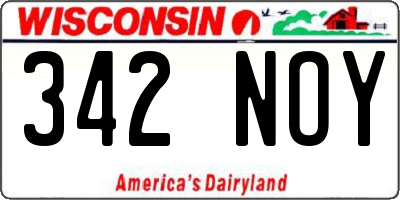 WI license plate 342NOY
