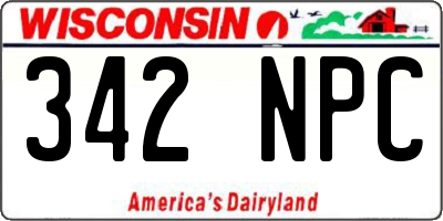 WI license plate 342NPC