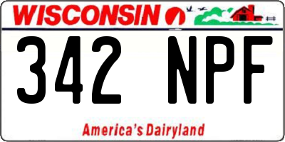 WI license plate 342NPF