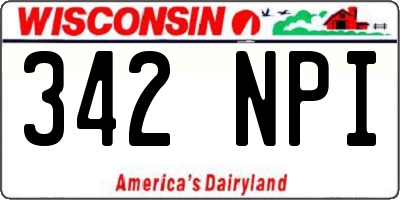 WI license plate 342NPI