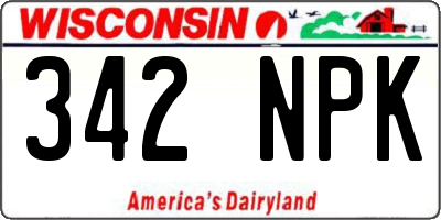 WI license plate 342NPK