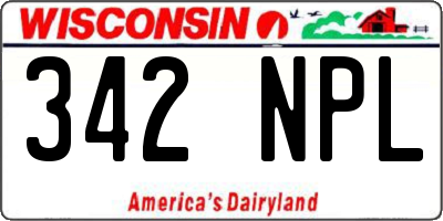 WI license plate 342NPL